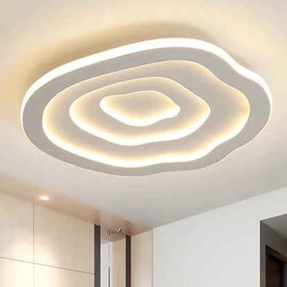 Moderne runde LED-Deckenleuchte mit Wellenoptik für Schlafzimmer und Flur