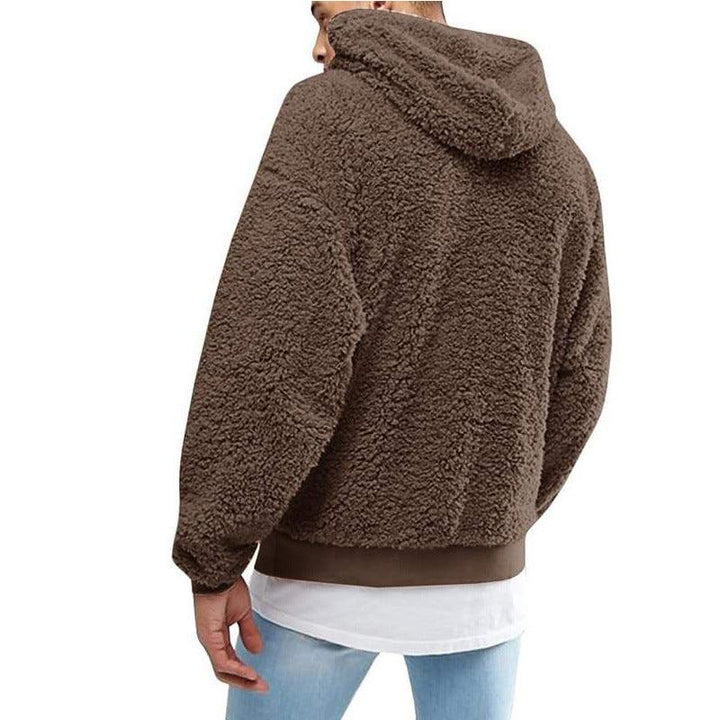 Herren Teddy Hoodie Mit Flauschiger Textur