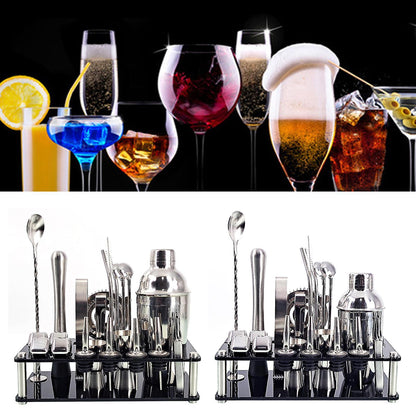 Vielseitiges Edelstahl Cocktailset mit Ständer