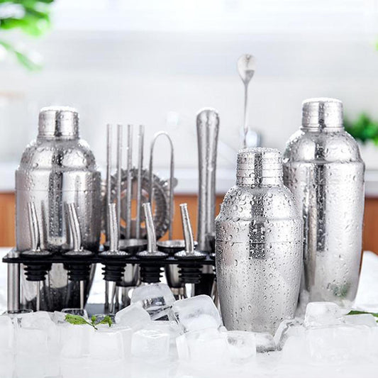 Vielseitiges Edelstahl Cocktailset mit Ständer