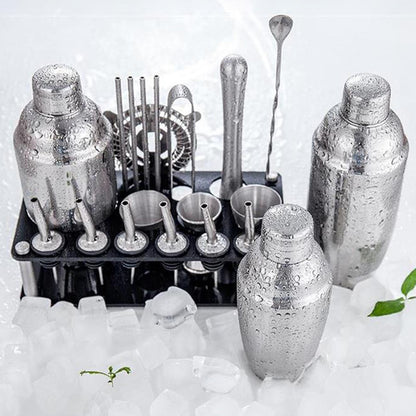 Vielseitiges Edelstahl Cocktailset mit Ständer