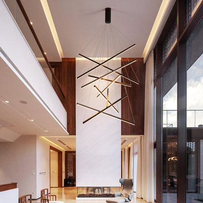 Moderne LED-Hängeleuchte im minimalistischen Design für Wohnzimmer und Lobby