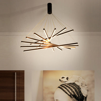 Moderne LED-Hängeleuchte im minimalistischen Design für Wohnzimmer und Lobby