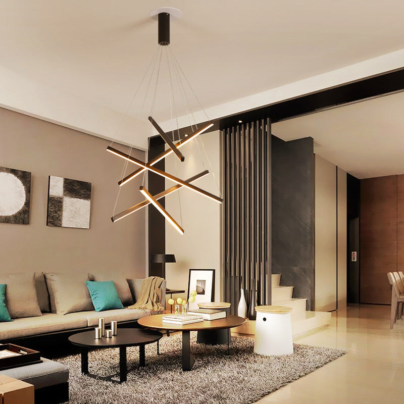 Moderne LED-Hängeleuchte im minimalistischen Design für Wohnzimmer und Lobby
