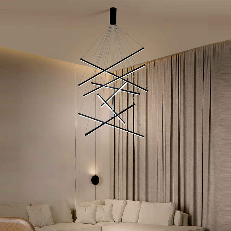 Moderne LED-Hängeleuchte im minimalistischen Design für Wohnzimmer und Lobby