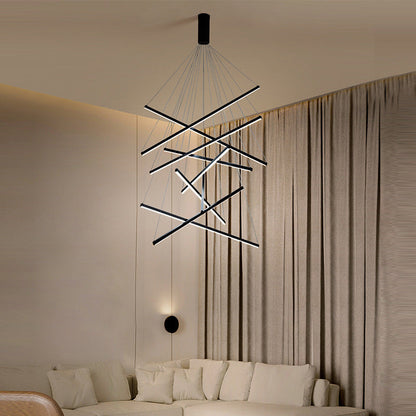 Moderne LED-Hängeleuchte im minimalistischen Design für Wohnzimmer und Lobby