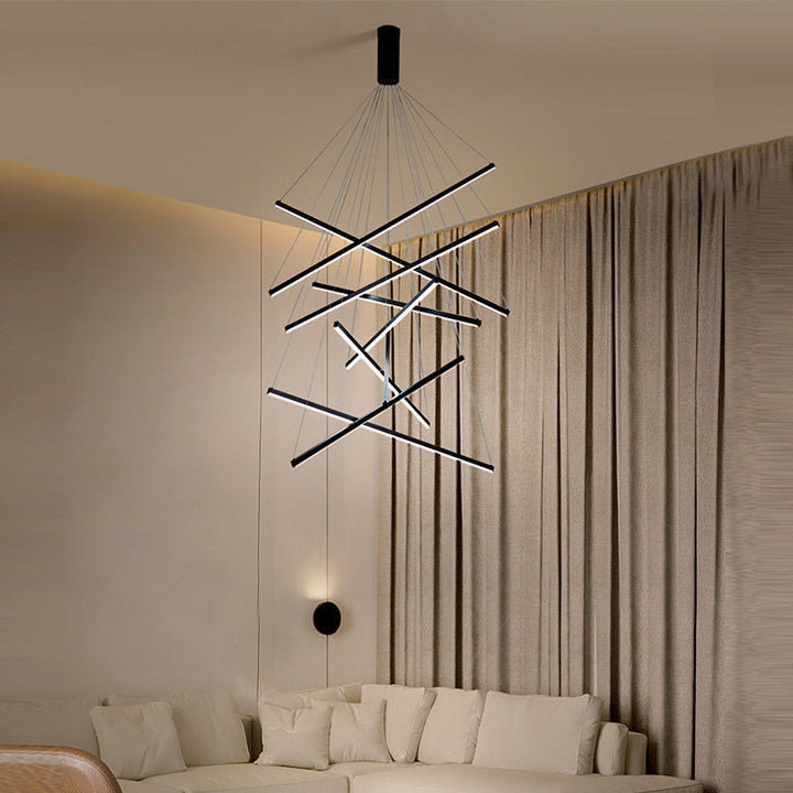 Moderne LED-Hängeleuchte im minimalistischen Design für Wohnzimmer und Lobby
