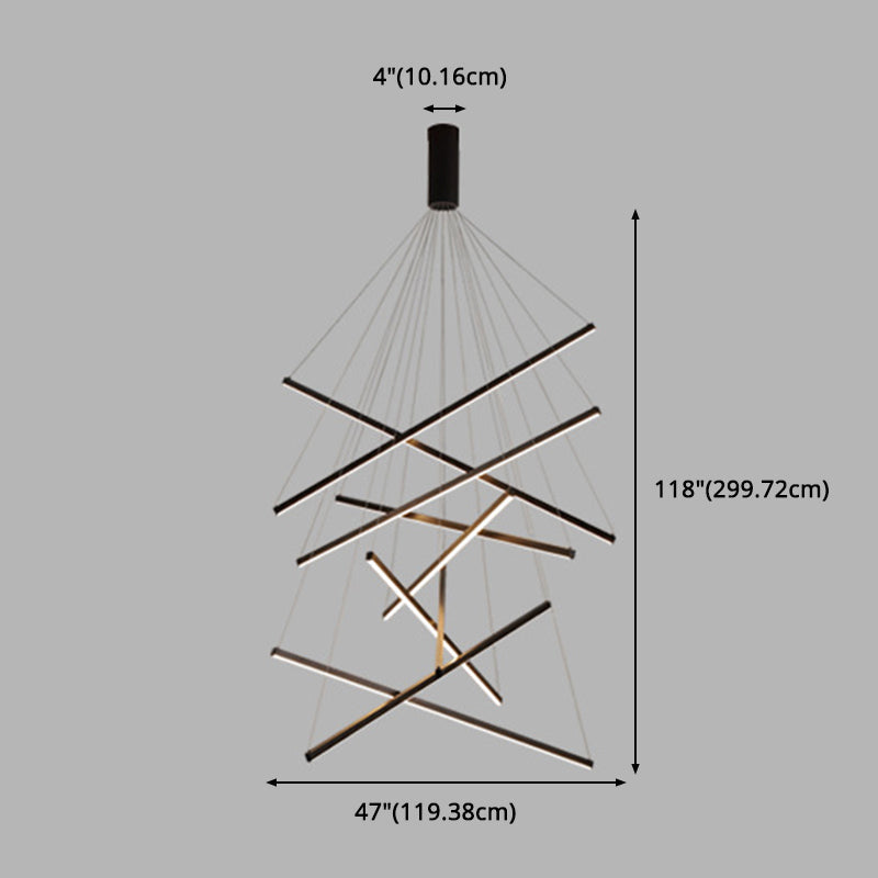 Moderne LED-Hängeleuchte im minimalistischen Design für Wohnzimmer und Lobby