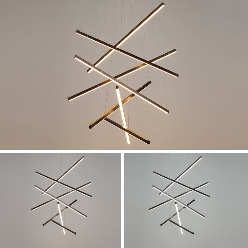 Moderne LED-Hängeleuchte im minimalistischen Design für Wohnzimmer und Lobby