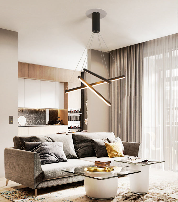 Moderne LED-Hängeleuchte im minimalistischen Design für Wohnzimmer und Lobby