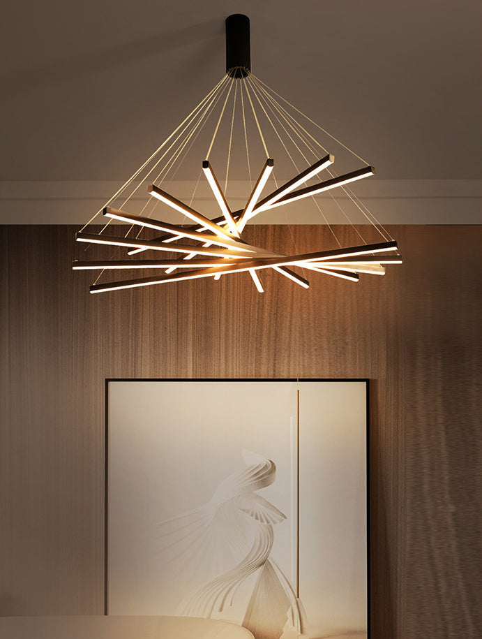 Moderne LED-Hängeleuchte im minimalistischen Design für Wohnzimmer und Lobby