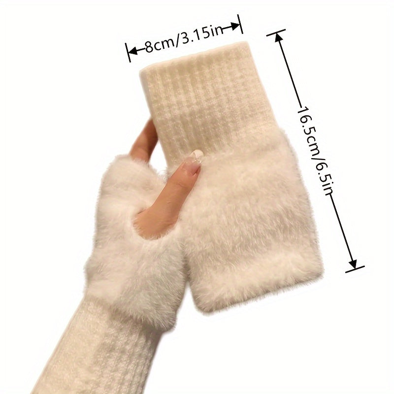 Fingerlose Winterhandschuhe Damen