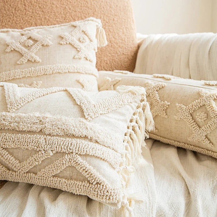 Bügelfreier Kissenbezug Beige Boho Design