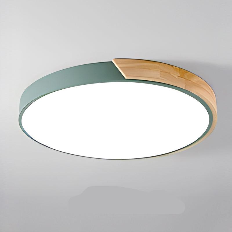 Nordische LED-Deckenleuchte aus Holz – Rundes Design im skandinavischen Stil