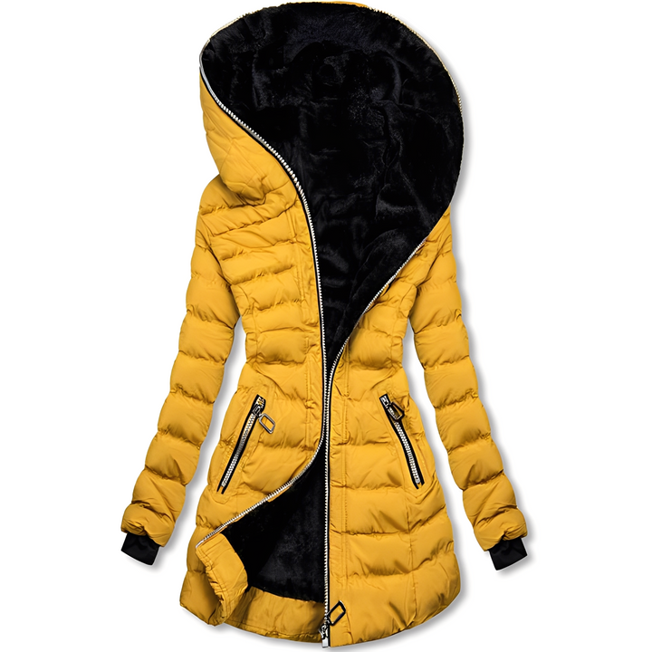Damen Winterjacke Mit Kapuze Im Modernen Design