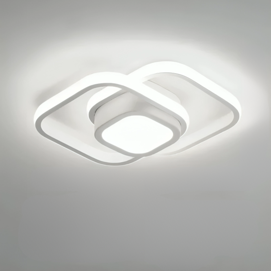 Moderne LED-Deckenleuchte mit kreativem 2-Ring-Design für Flur und Büro