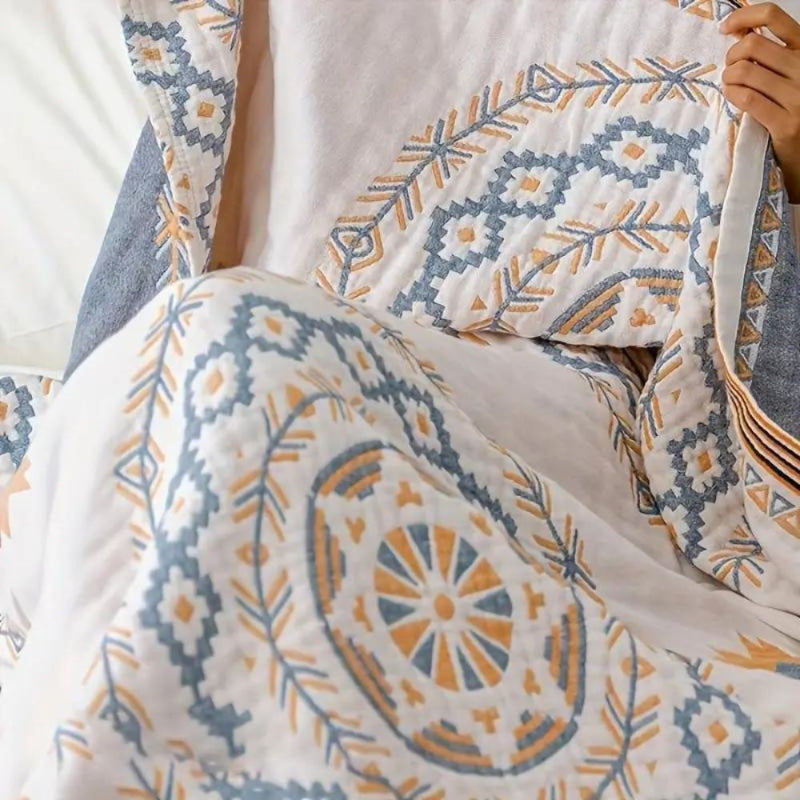 Baumwolldecke Mandala – Boho Plaid mit Baumwollstoff