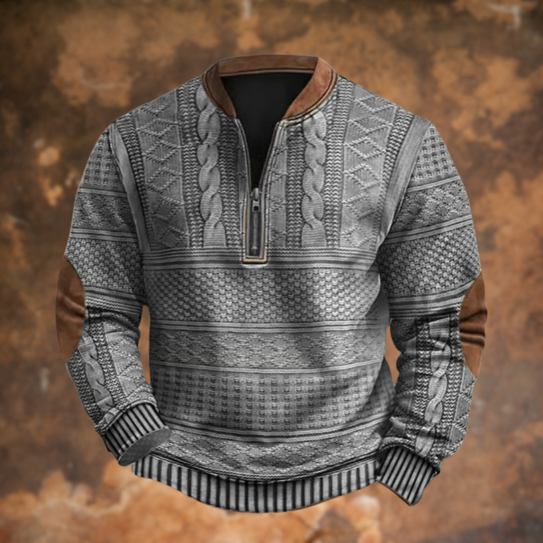 Herren Pullover Mit Reißverschluss Und Klassischem Schnitt