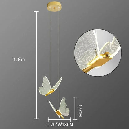 Verspielte Schmetterlings-Hängelampe mit LED für stilvolle Wohnräume
