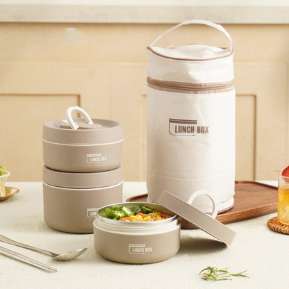 Isolierte Edelstahl-Lunchbox mit Tragetasche