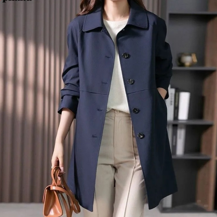 Damen Trenchcoat Kurz Mit Einreiher