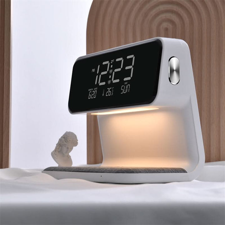 Moderne dimmbare Nachttischlampe mit Touchsteuerung und beleuchtetem Display