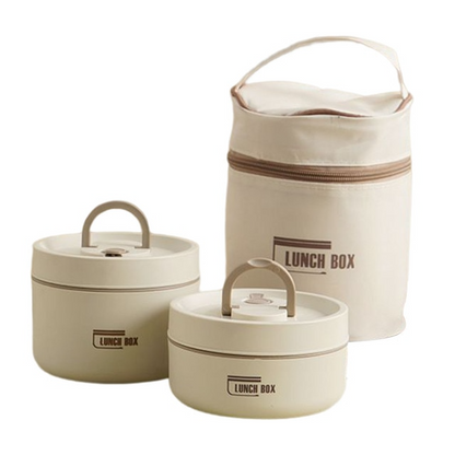 Isolierte Edelstahl-Lunchbox mit Tragetasche