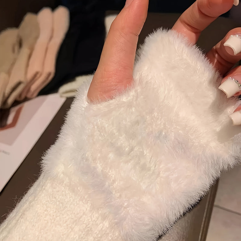 Fingerlose Winterhandschuhe Damen