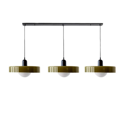 LED Pendelleuchte mit farbigen Glasschirmen für Wohnzimmer und Esszimmer
