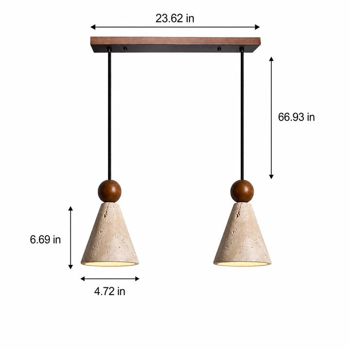 Pendant Light Travertine Cone Design