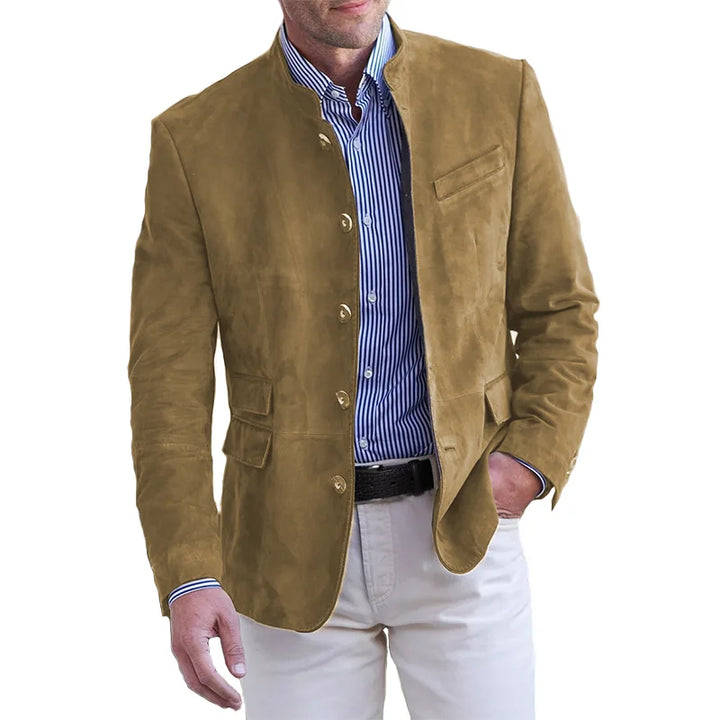 Herren Blazer Im Smart Casual Stil Mit Stehkragen