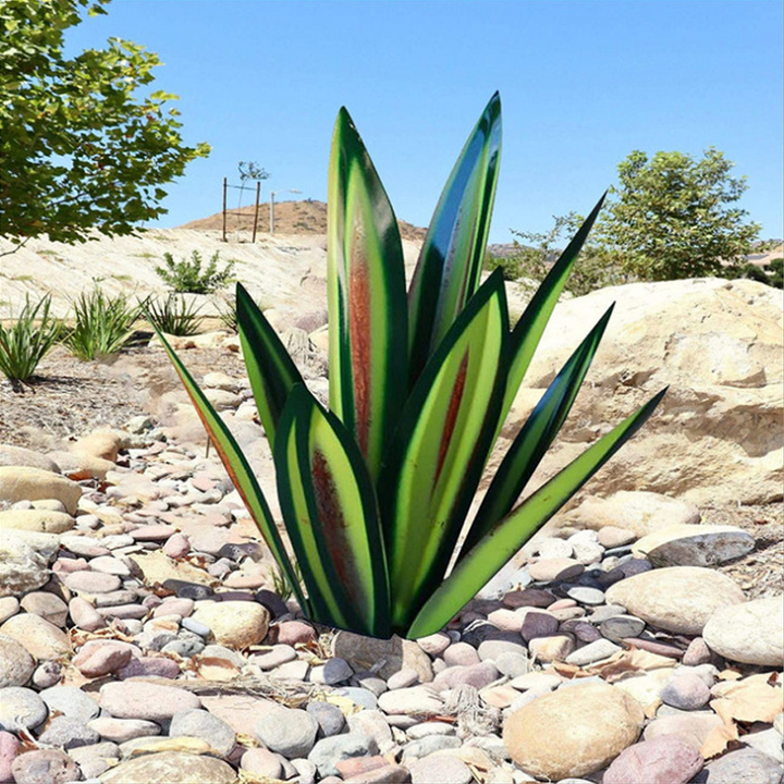 Künstliche Metall-Agavenpflanze Dekorativer Garten und Terrasse 27 bis 35 cm