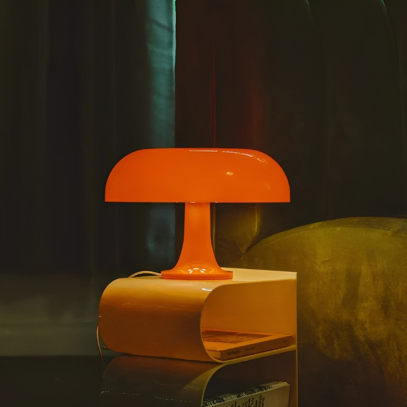 Pilz Tischlampe – Retro LED Lampe dimmbar mit USB & drei Farbmodi