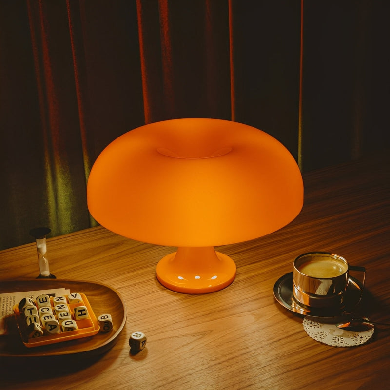 Pilz Tischlampe – Retro LED Lampe dimmbar mit USB & drei Farbmodi
