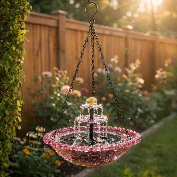 Solarhängender Brunnen mit zweistufigem Wasserfall