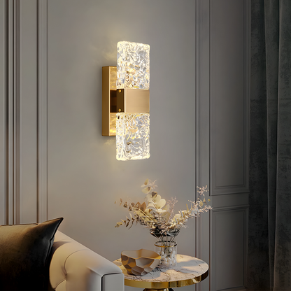 Luxuriöse elegante LED-Wandleuchte mit Kristalloptik für Wohnzimmer