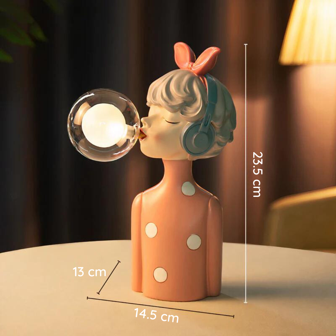 Handgefertigte Artisan Tischlampe aus Holz & Textil – Elegantes Design mit USB-Anschluss