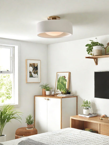 Porzellan Deckenleuchte – Moderne Flush Mount Lampe mit Metallbasis