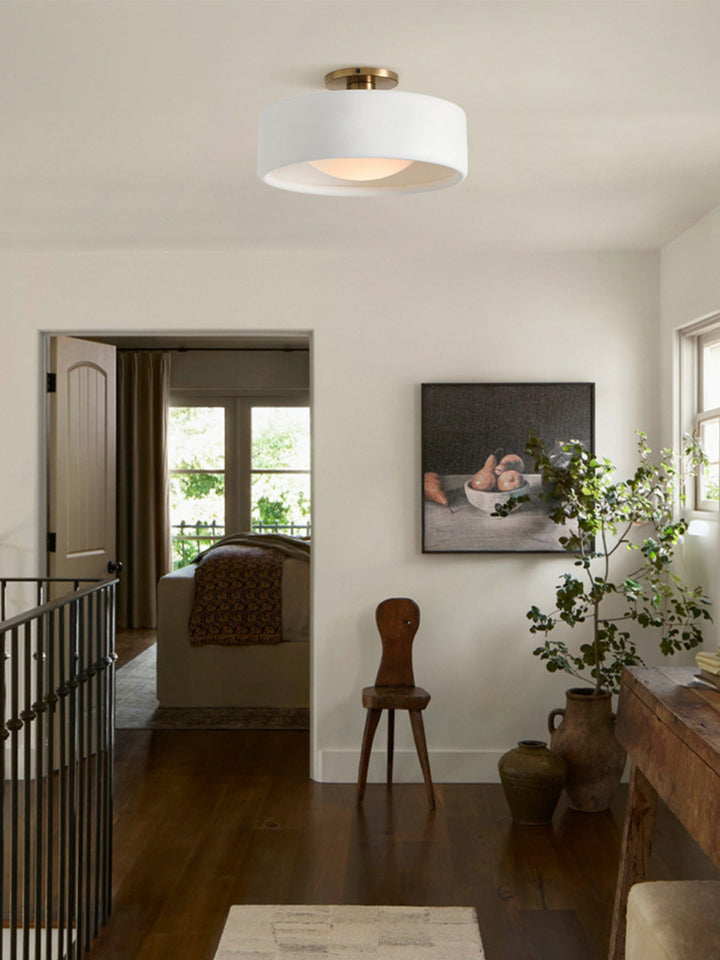 Porzellan Deckenleuchte – Moderne Flush Mount Lampe mit Metallbasis