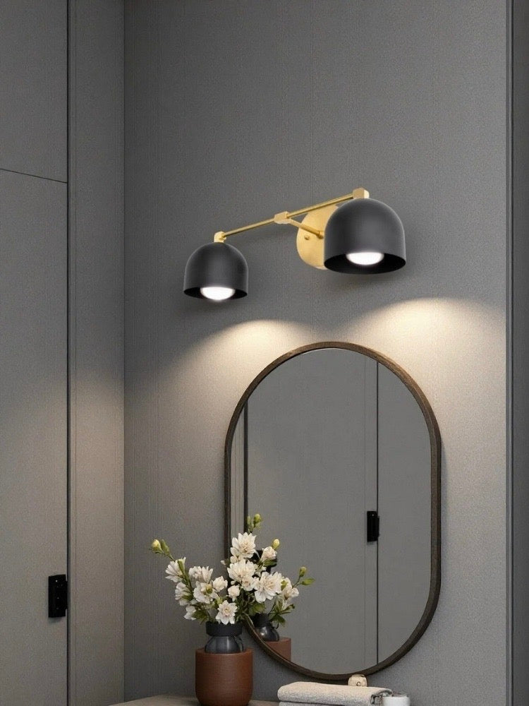 Mid Century Wandleuchte – Messing Badspiegel Lampe im Retro-Stil