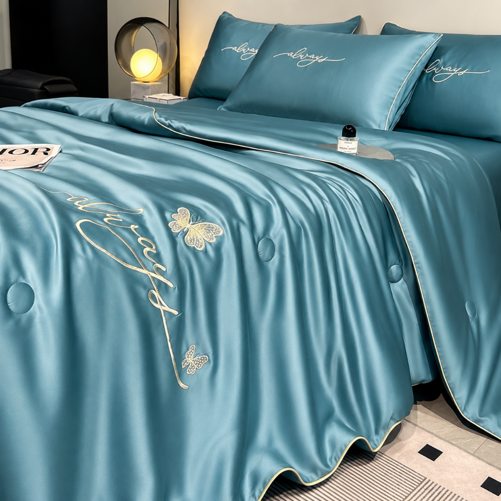 Kühlende Schlafdecke für das Schlafzimmer in moderner, luftiger Optik