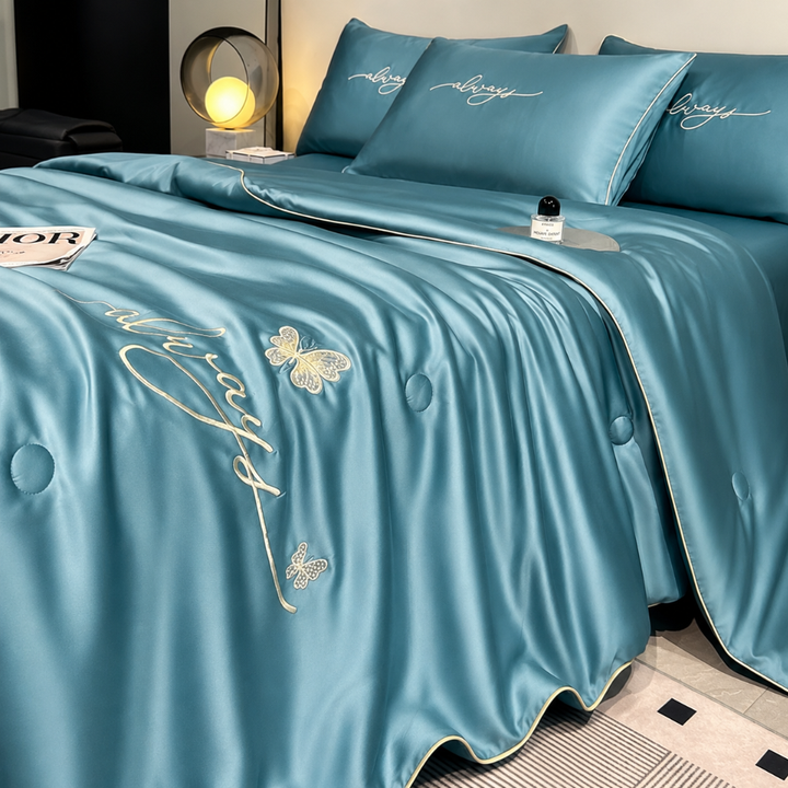 Kühlende Schlafdecke für das Schlafzimmer in moderner, luftiger Optik