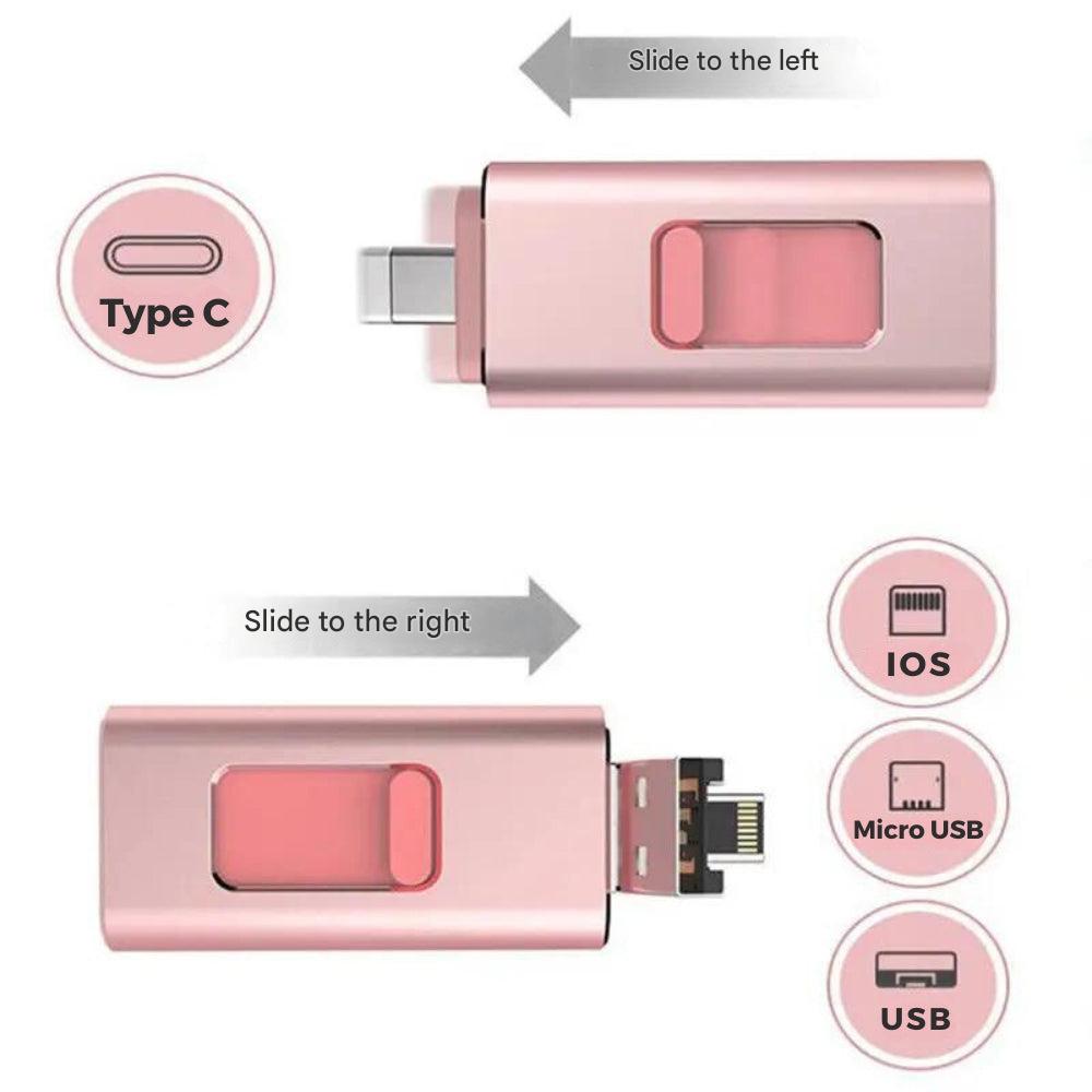 4-in-1 USB-C Lightning-Flash-Laufwerk für Laptop und Tablet