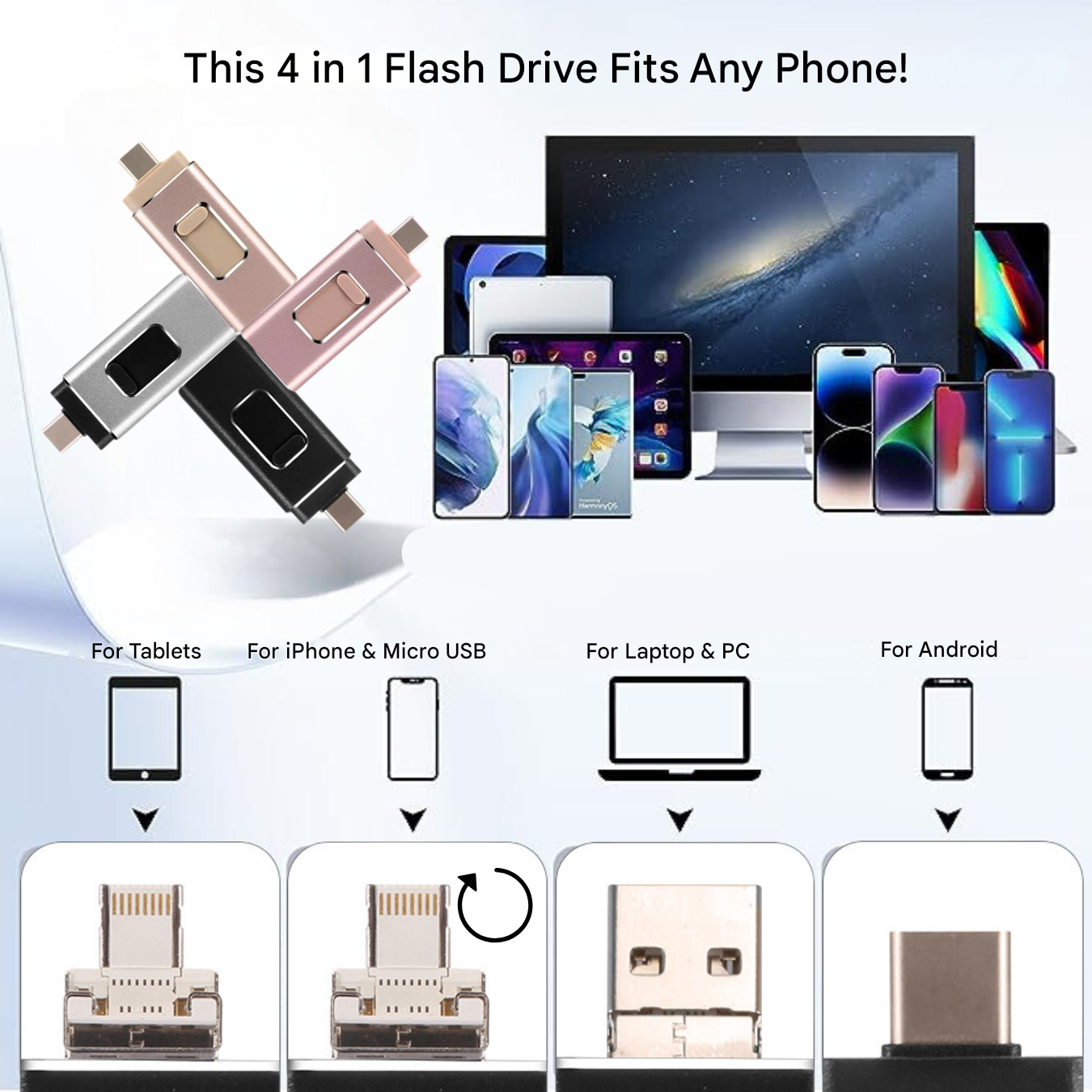 4-in-1 USB-C Lightning-Flash-Laufwerk für Laptop und Tablet
