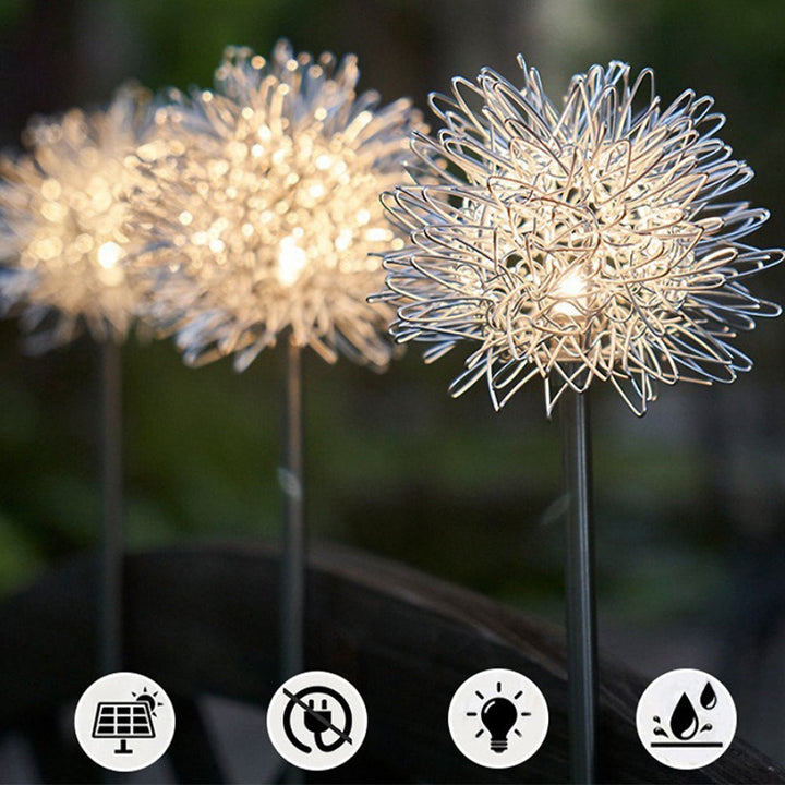 Solar-LED-Gartenlampe Löwenzahn-Design auf Stab