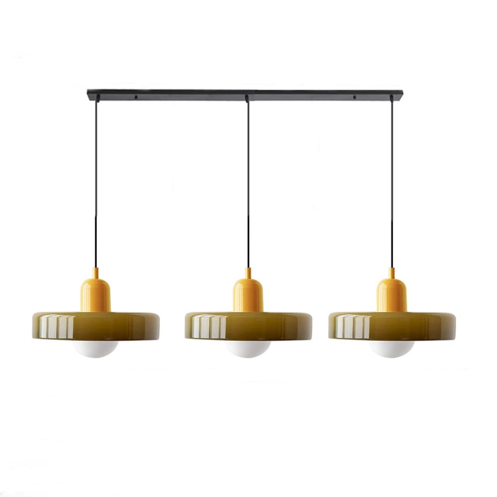 LED Pendelleuchte mit farbigen Glasschirmen für Wohnzimmer und Esszimmer