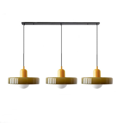 LED Pendelleuchte mit farbigen Glasschirmen für Wohnzimmer und Esszimmer