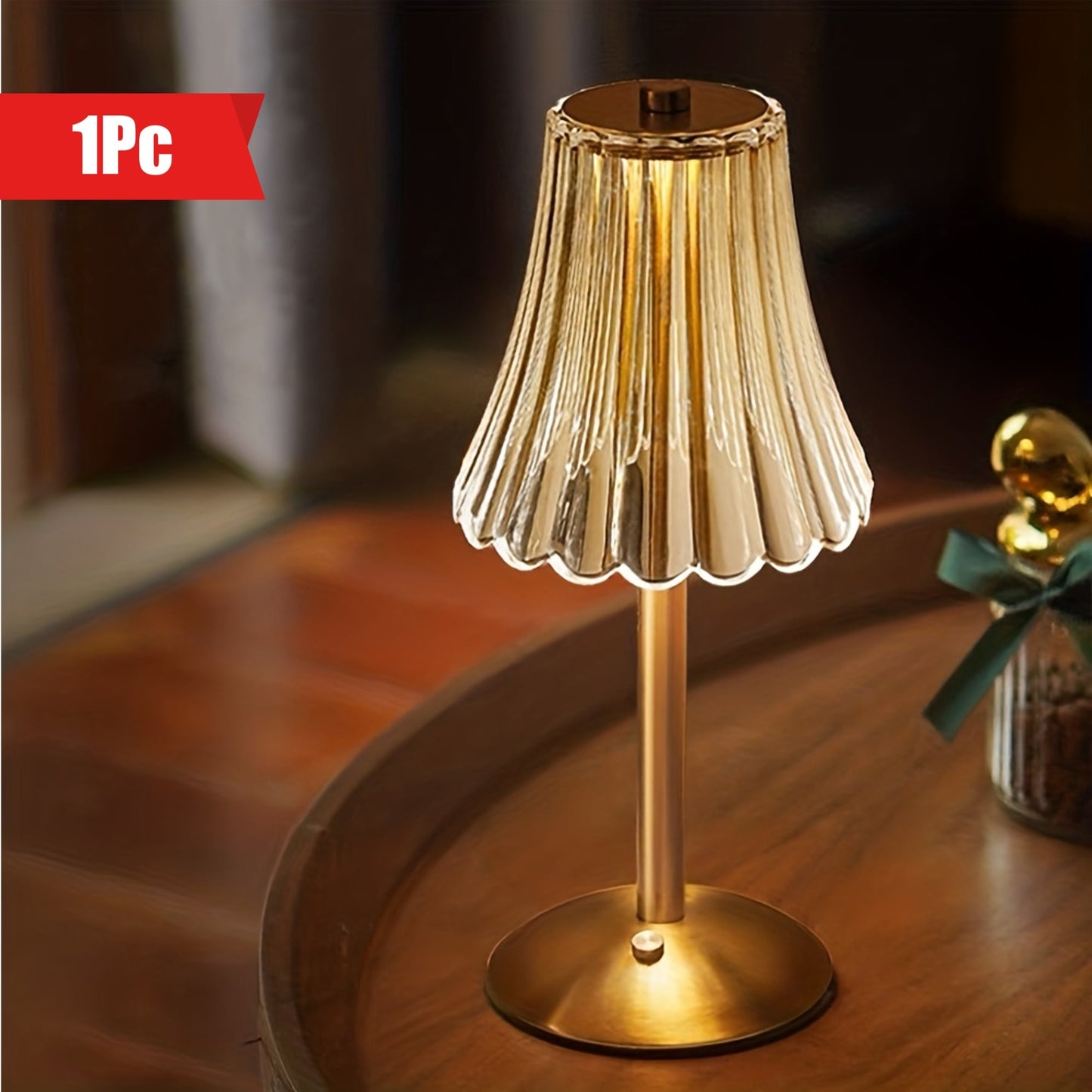 Kristall-Tischlampe mit LED und Touch-Bedienung