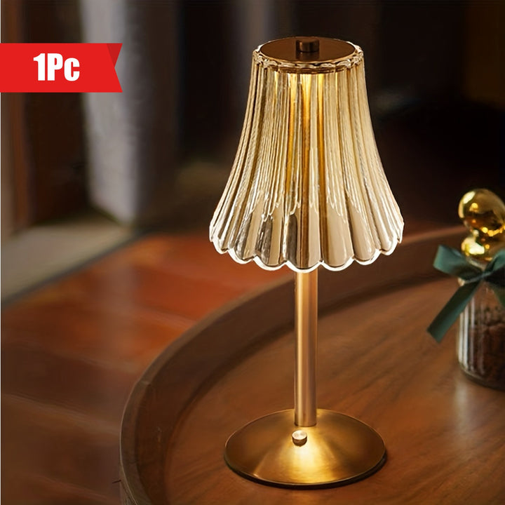 Kristall-Tischlampe mit LED und Touch-Bedienung