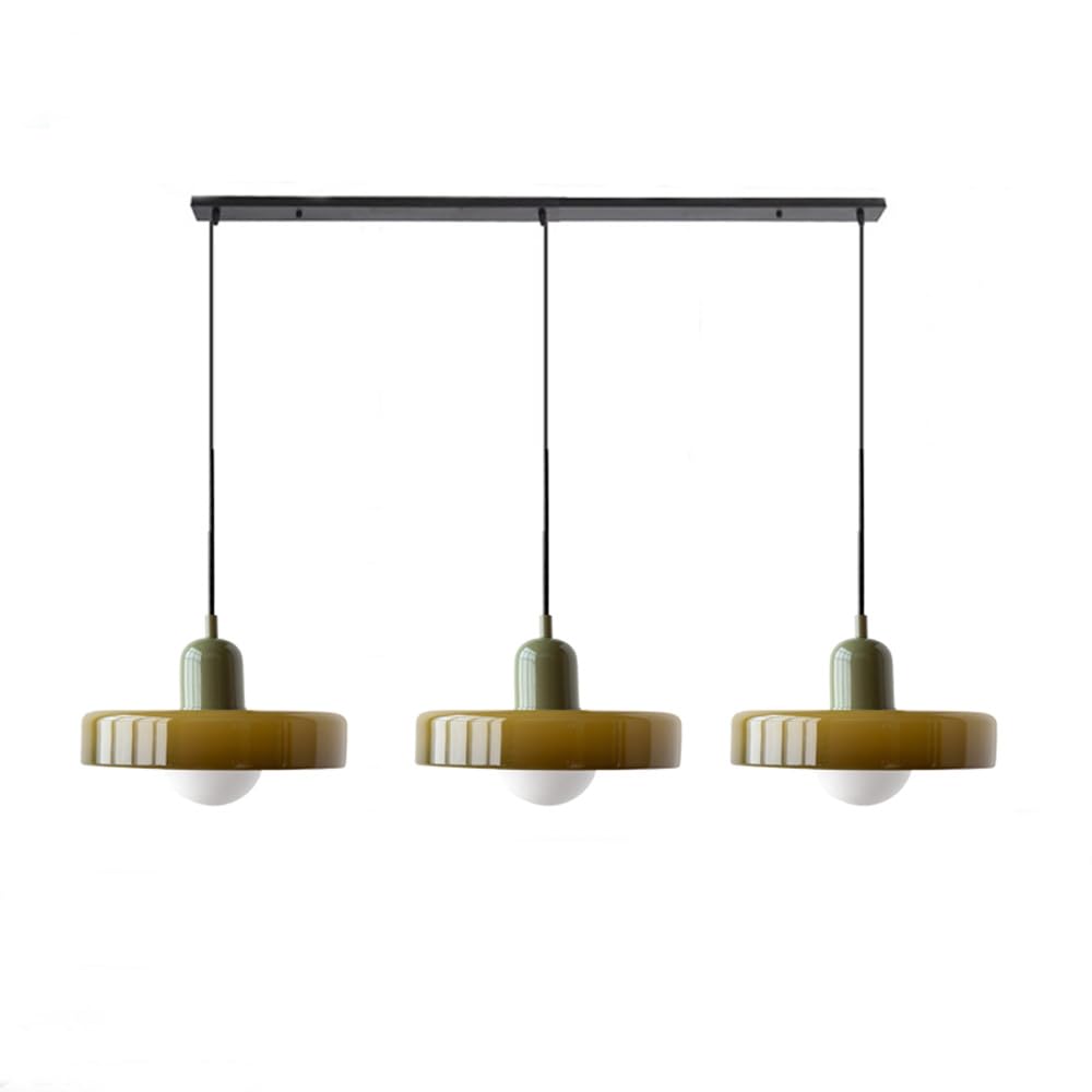 LED Pendelleuchte mit farbigen Glasschirmen für Wohnzimmer und Esszimmer